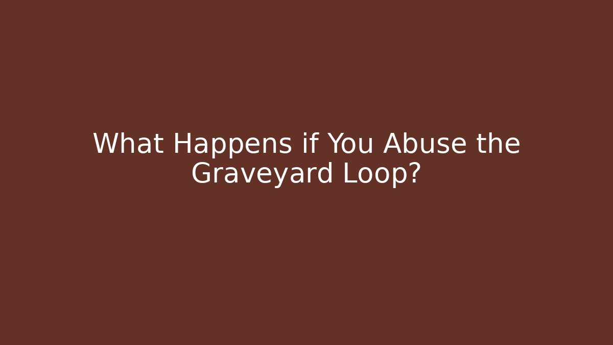 What Happens if You Abuse the Graveyard Loop?