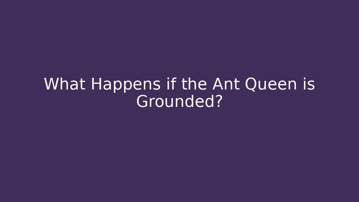 What Happens if the Ant Queen is Grounded?