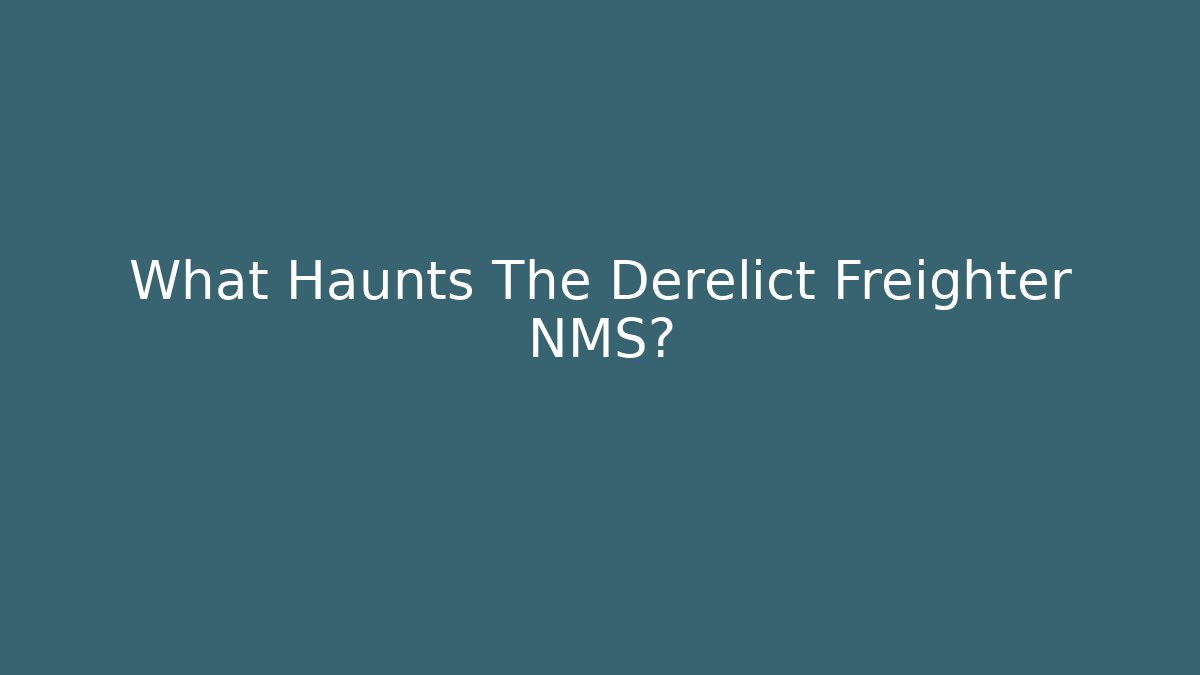 What Haunts The Derelict Freighter NMS?