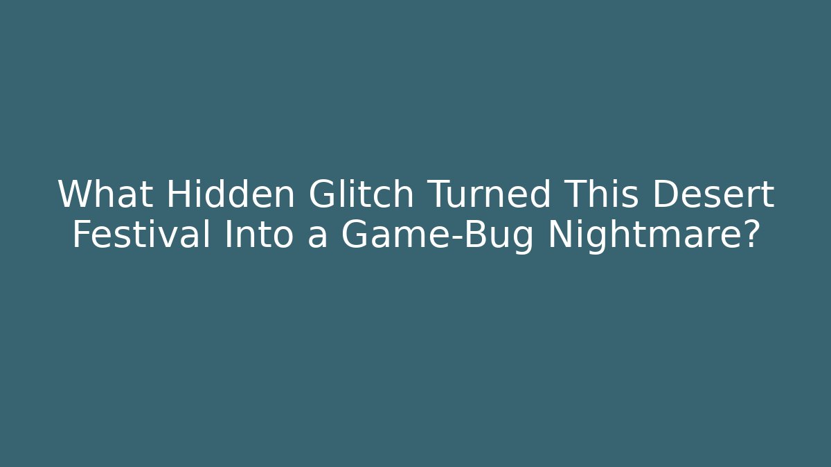 What Hidden Glitch Turned This Desert Festival Into a Game-Bug Nightmare?