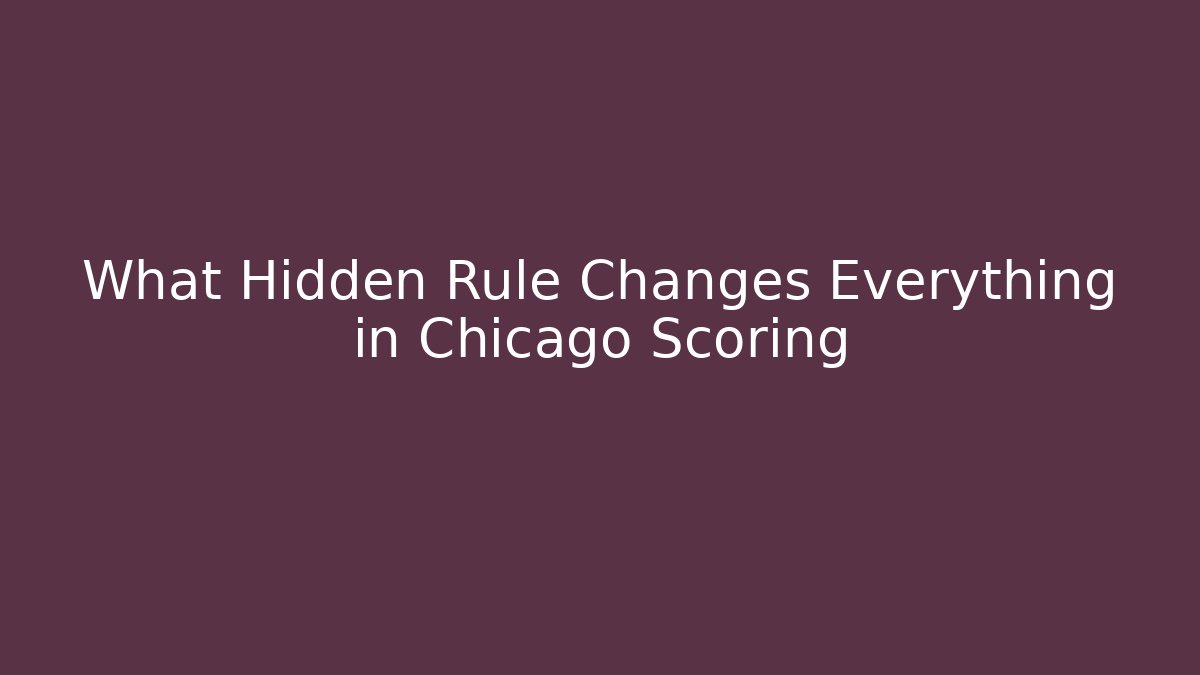 What Hidden Rule Changes Everything in Chicago Scoring - Critter Realm