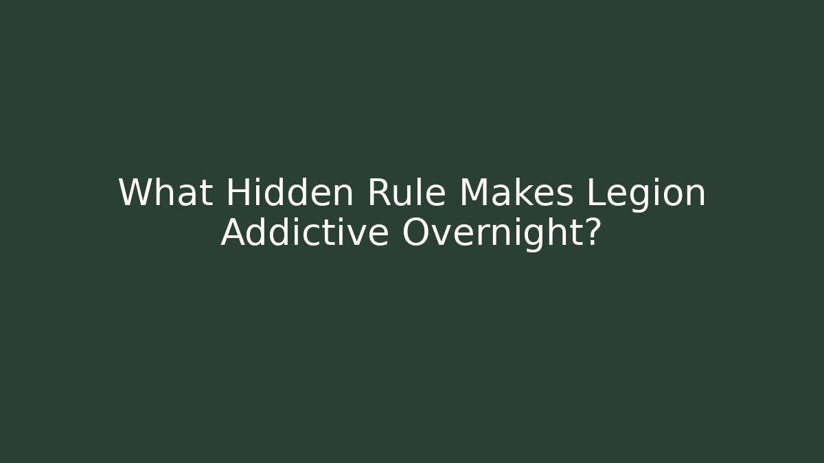 What Hidden Rule Makes Legion Addictive Overnight?