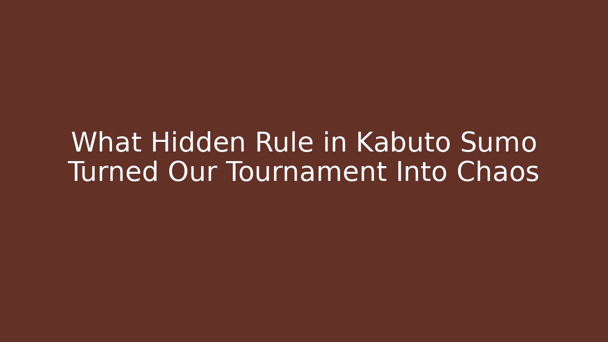 What Hidden Rule in Kabuto Sumo Turned Our Tournament Into Chaos - Critter Realm