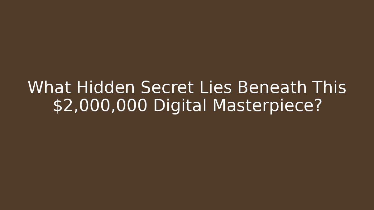 What Hidden Secret Lies Beneath This $2,000,000 Digital Masterpiece?