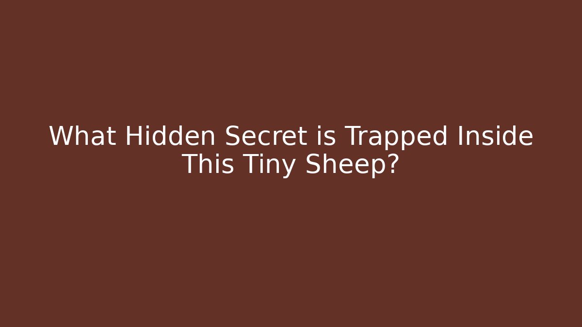 What Hidden Secret is Trapped Inside This Tiny Sheep? - Critter Realm