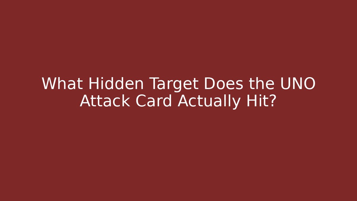 What Hidden Target Does the UNO Attack Card Actually Hit? - Critter Realm