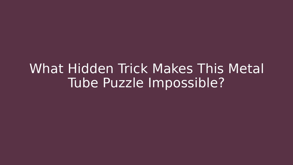 What Hidden Trick Makes This Metal Tube Puzzle Impossible?