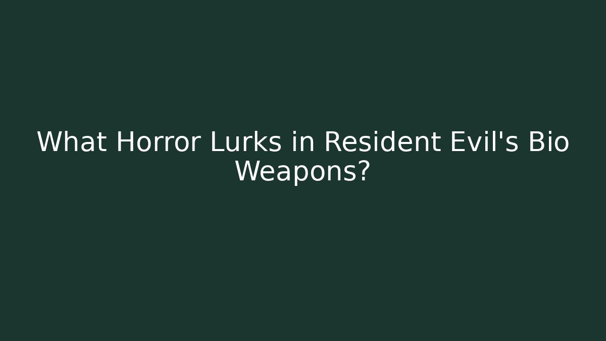 What Horror Lurks in Resident Evil's Bio Weapons? - Critter Realm