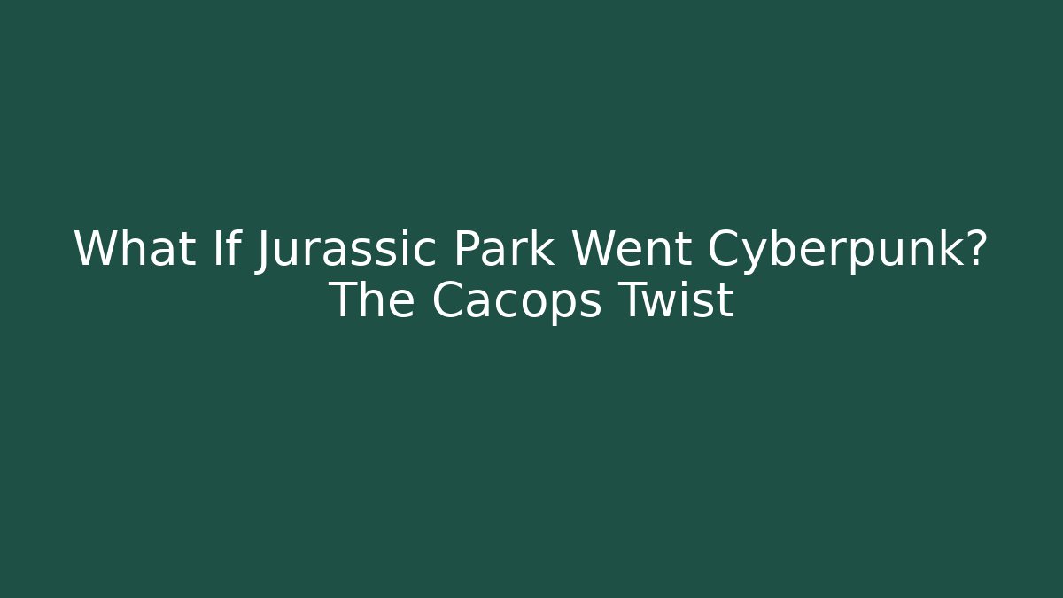 What If Jurassic Park Went Cyberpunk? The Cacops Twist