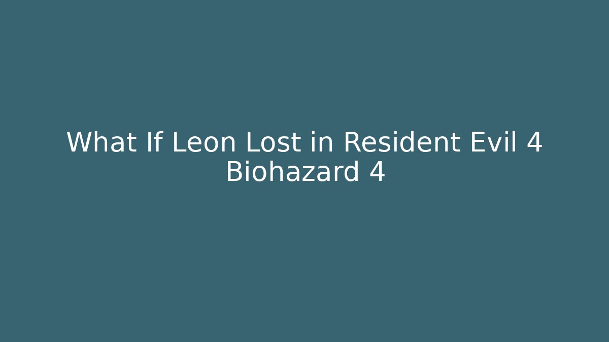 What If Leon Lost in Resident Evil 4 Biohazard 4