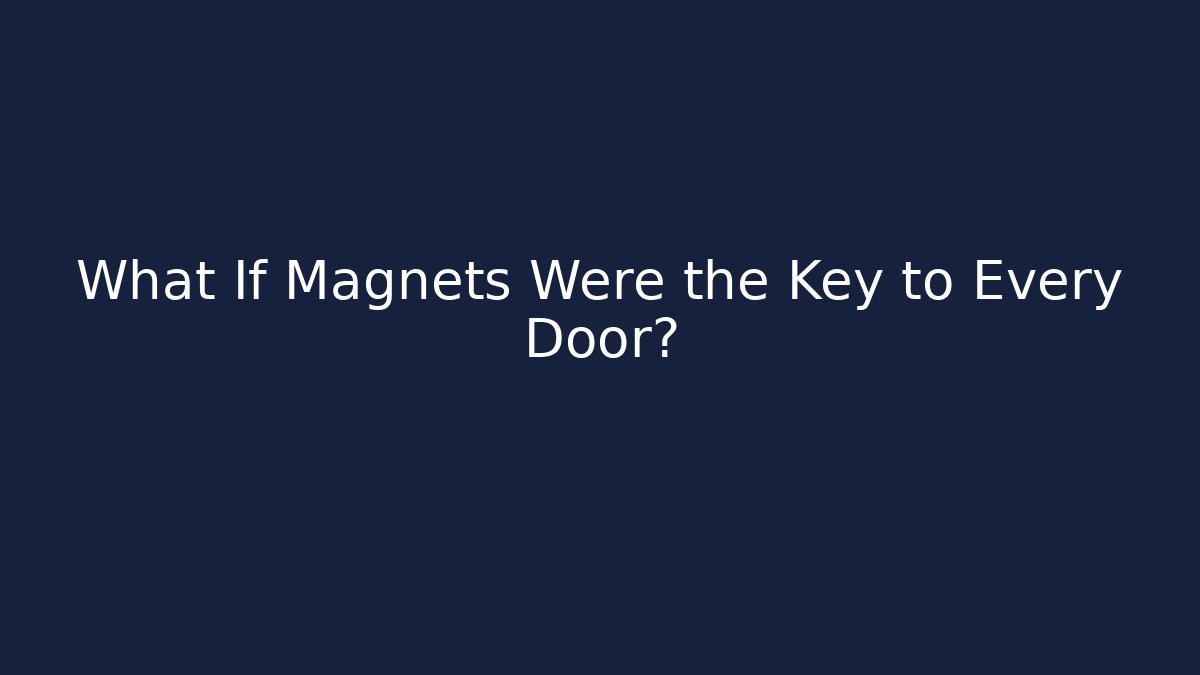 What If Magnets Were the Key to Every Door?
