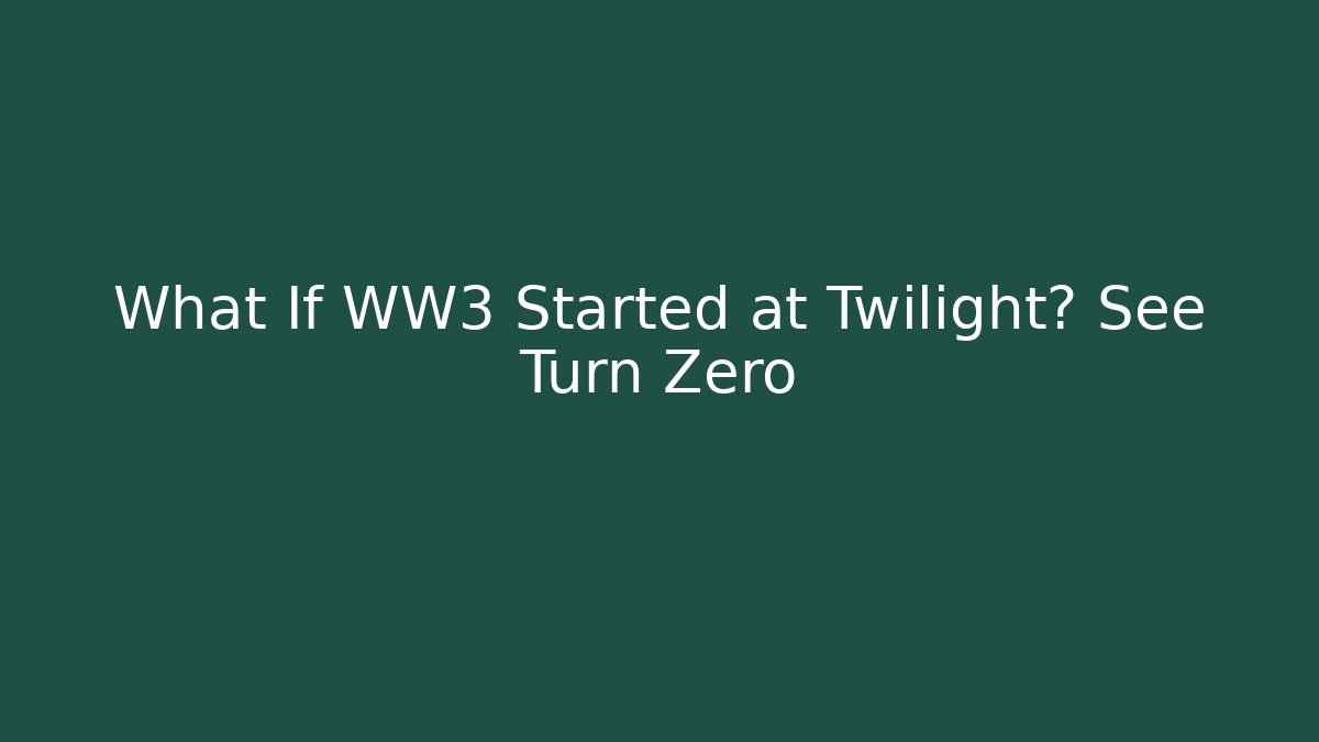 What If WW3 Started at Twilight? See Turn Zero
