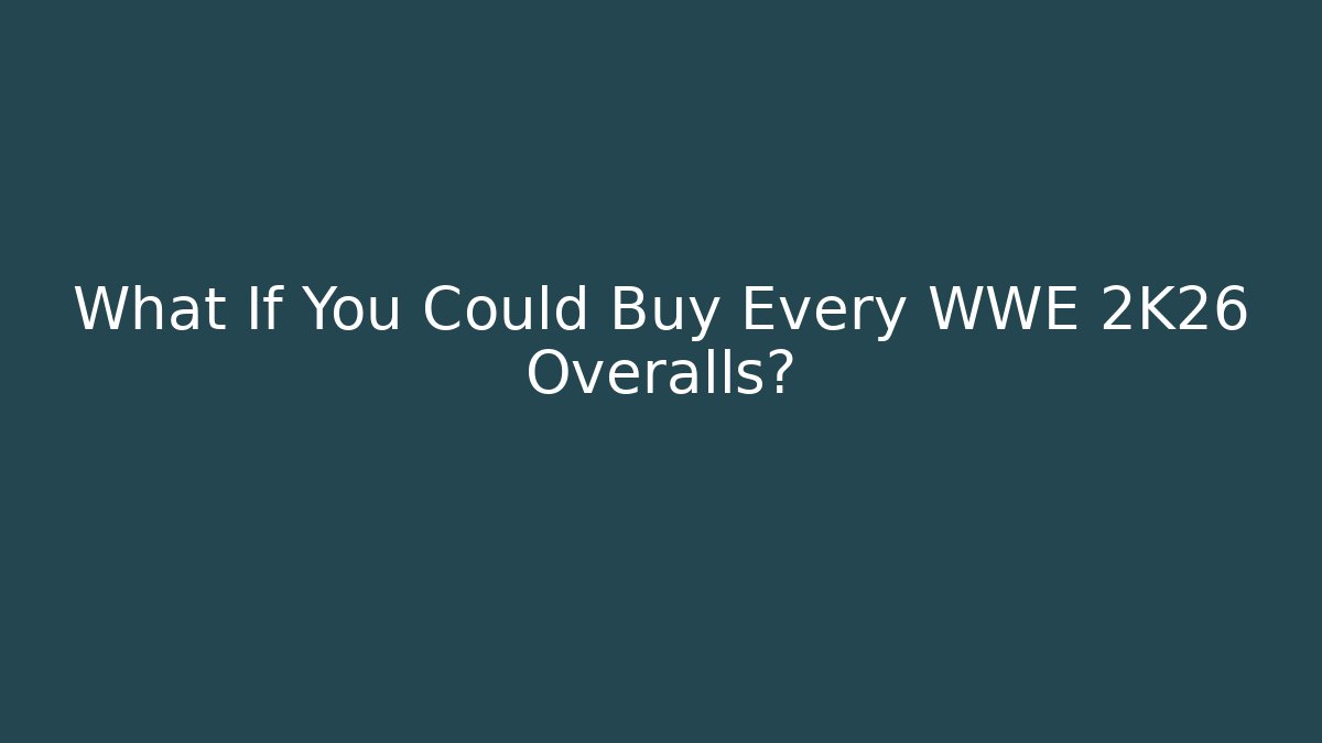 What If You Could Buy Every WWE 2K26 Overalls?