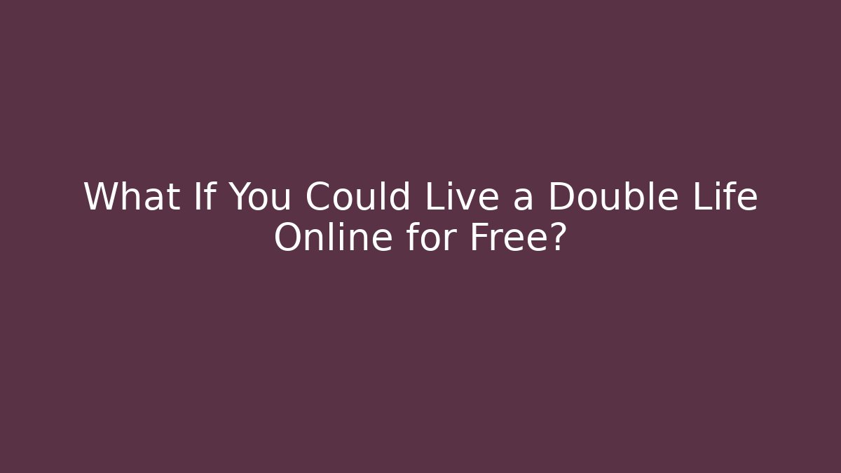 What If You Could Live a Double Life Online for Free? - Critter Realm