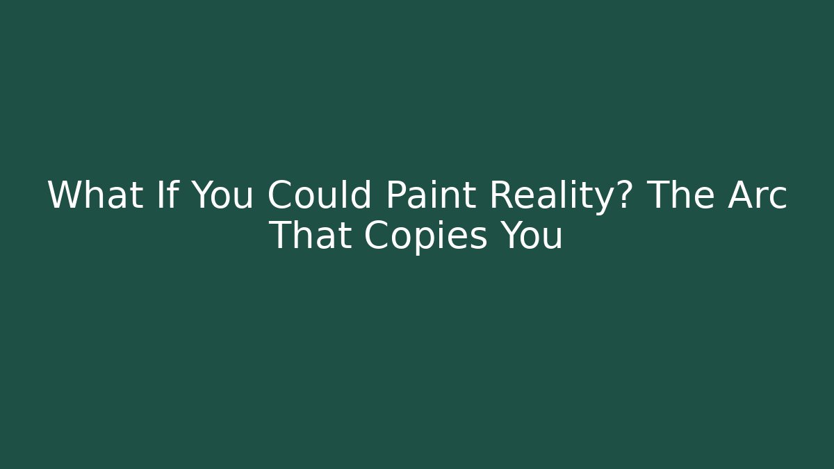 What If You Could Paint Reality? The Arc That Copies You