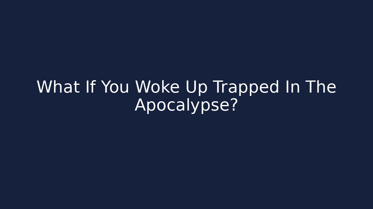 What If You Woke Up Trapped In The Apocalypse?