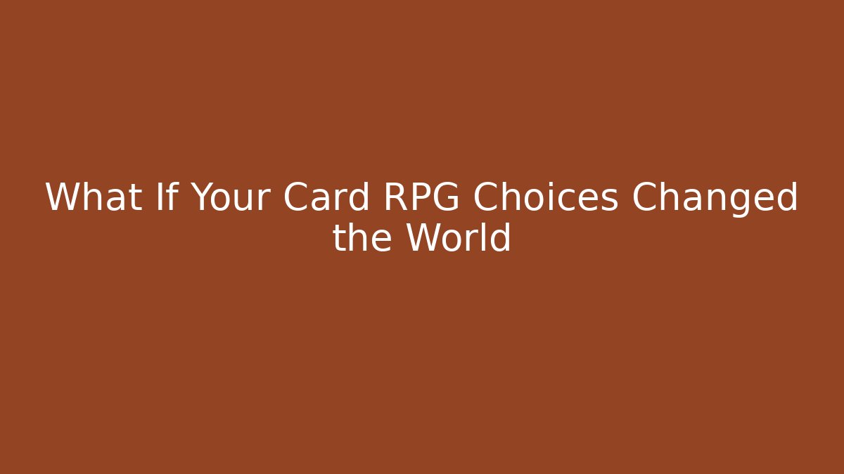 What If Your Card RPG Choices Changed the World