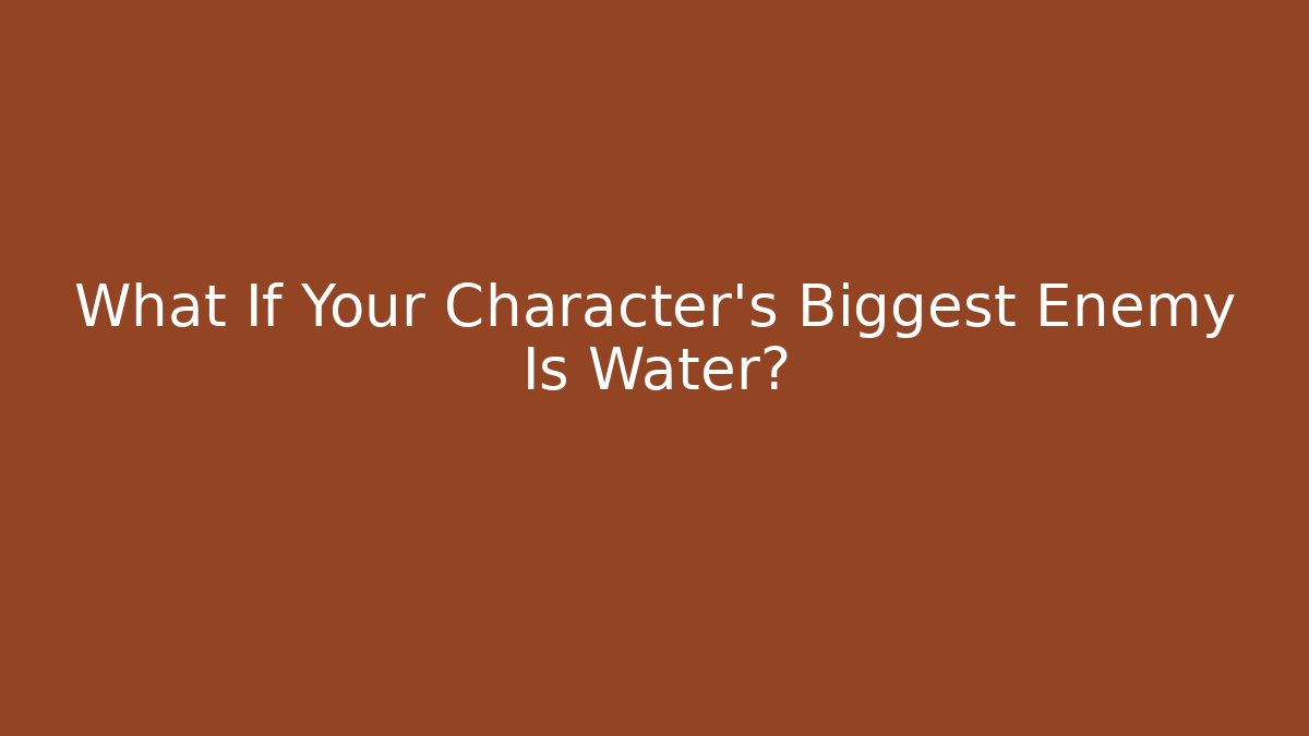 What If Your Character's Biggest Enemy Is Water?