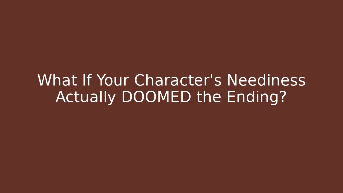 What If Your Character's Neediness Actually DOOMED the Ending?