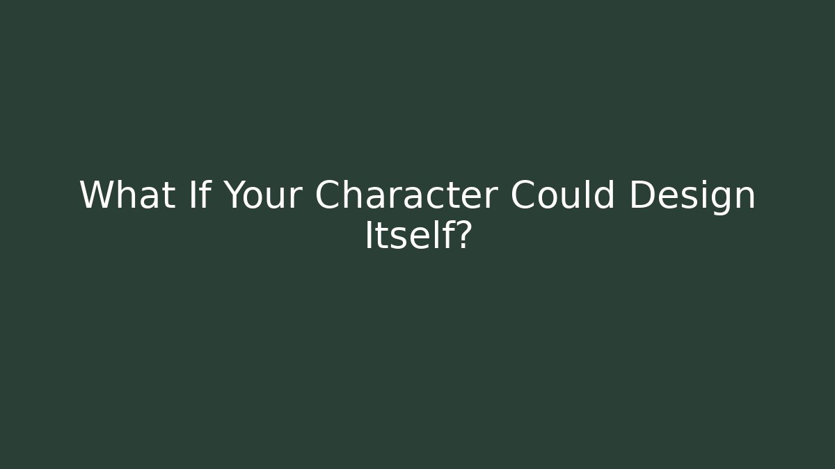 What If Your Character Could Design Itself?