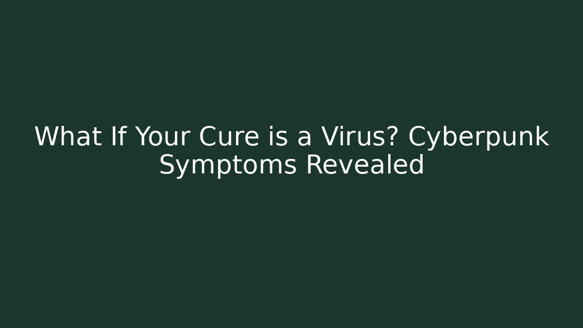 What If Your Cure is a Virus? Cyberpunk Symptoms Revealed