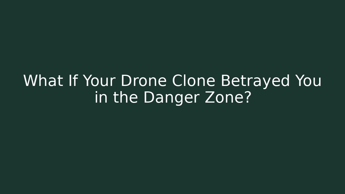 What If Your Drone Clone Betrayed You in the Danger Zone?