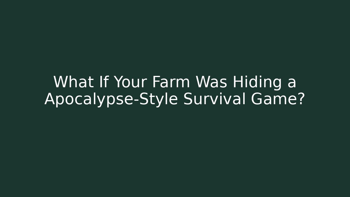 What If Your Farm Was Hiding a Apocalypse-Style Survival Game?