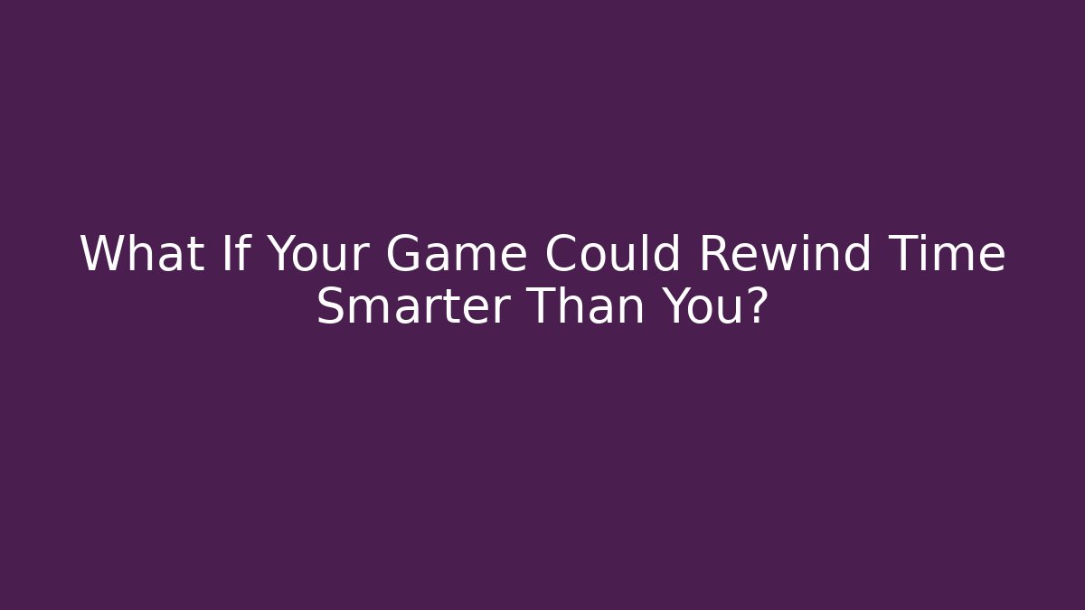 What If Your Game Could Rewind Time Smarter Than You?