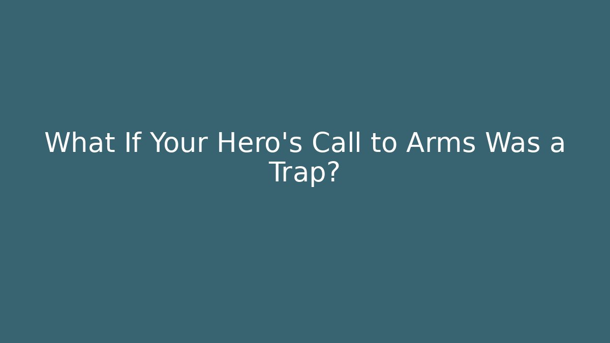 What If Your Hero's Call to Arms Was a Trap?
