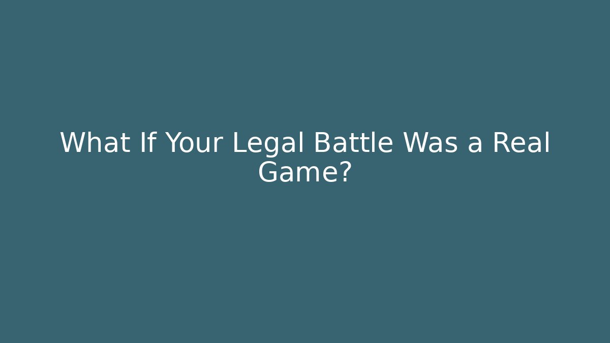 What If Your Legal Battle Was a Real Game? - Critter Realm