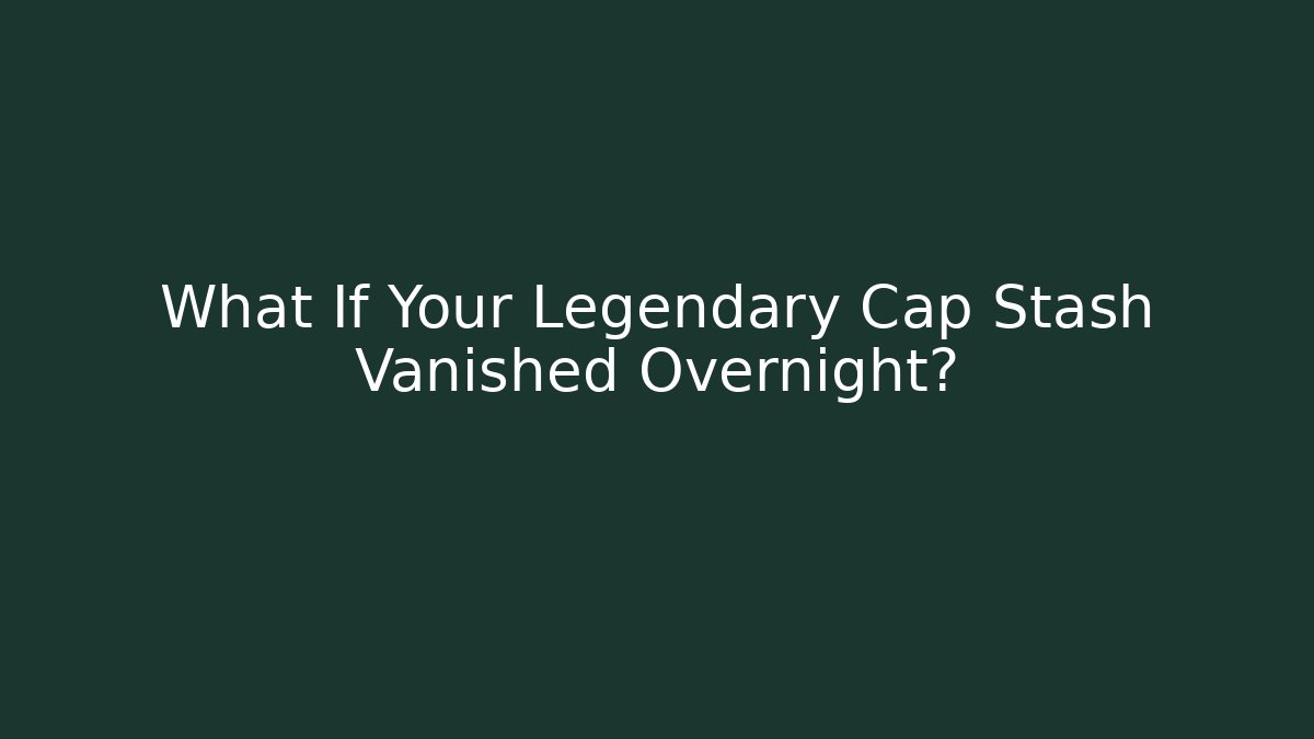 What If Your Legendary Cap Stash Vanished Overnight?