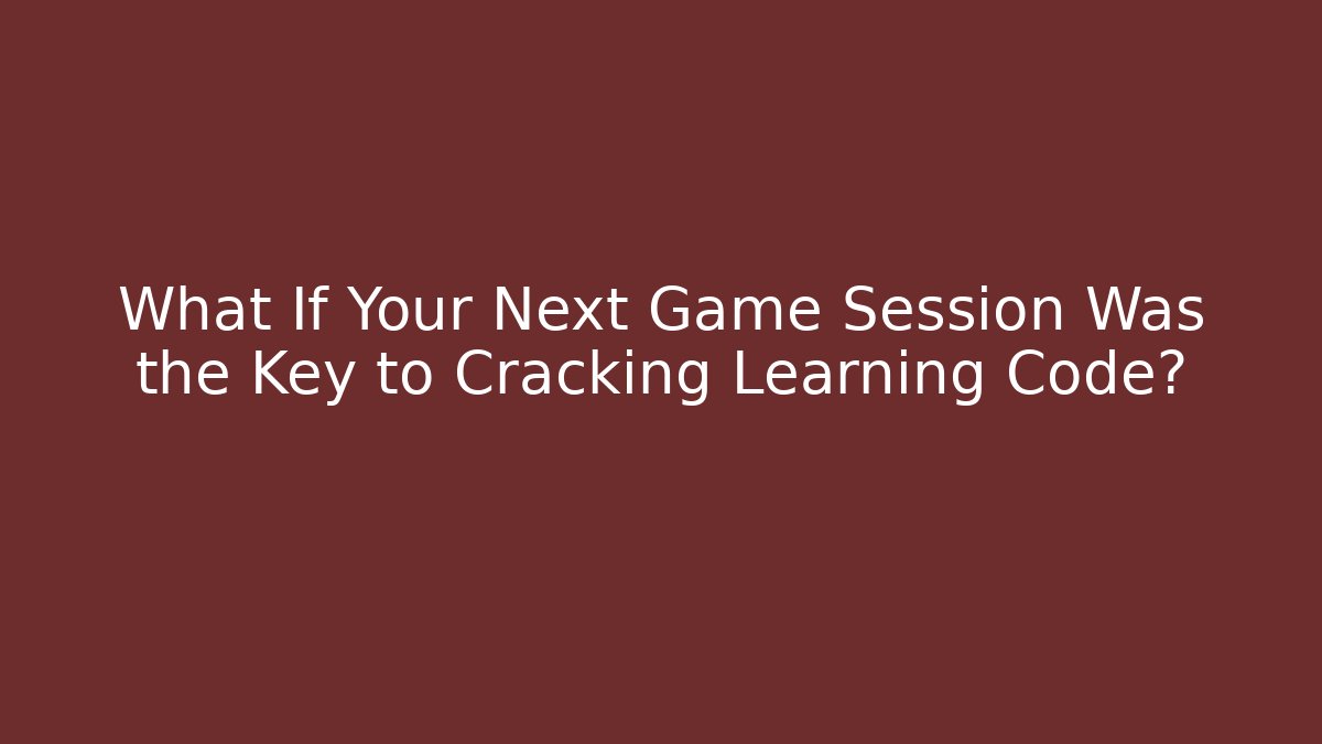 What If Your Next Game Session Was the Key to Cracking Learning Code? - Critter Realm