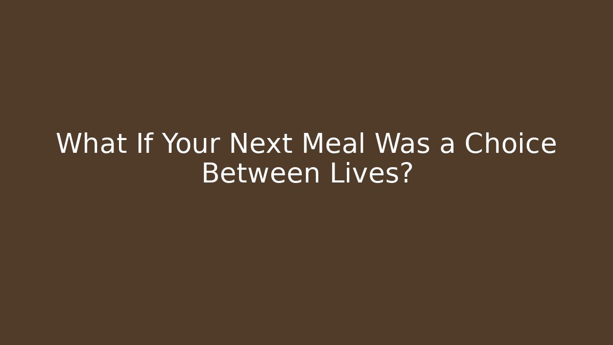 What If Your Next Meal Was a Choice Between Lives?