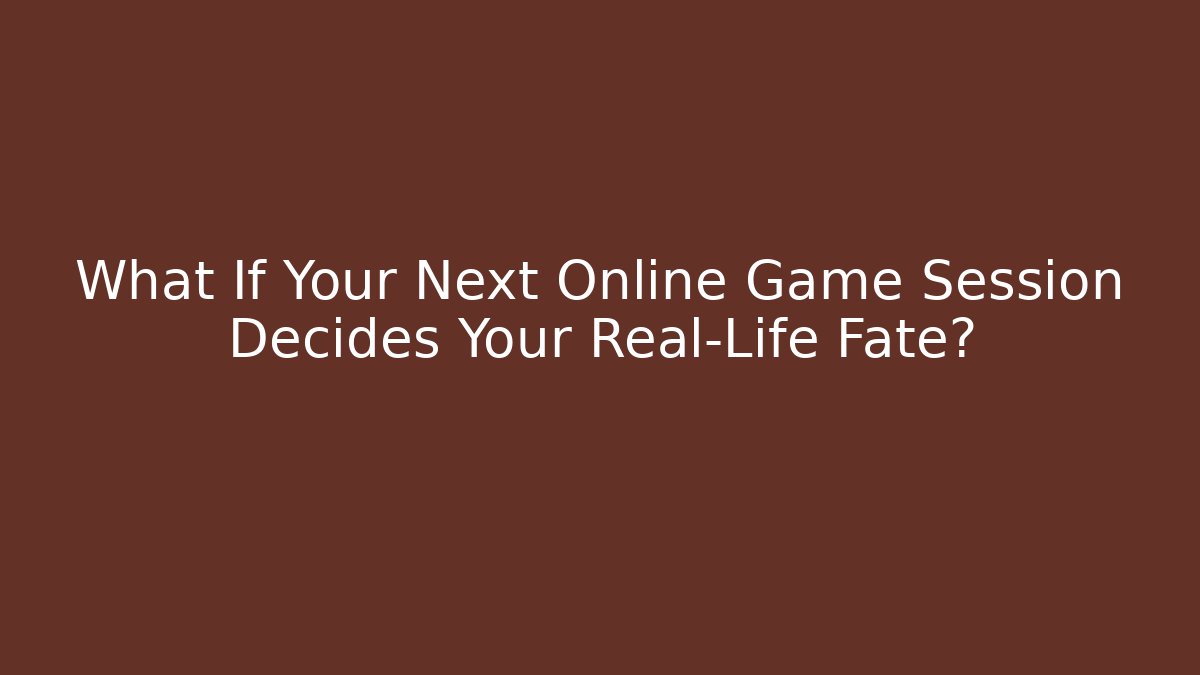 What If Your Next Online Game Session Decides Your Real-Life Fate?