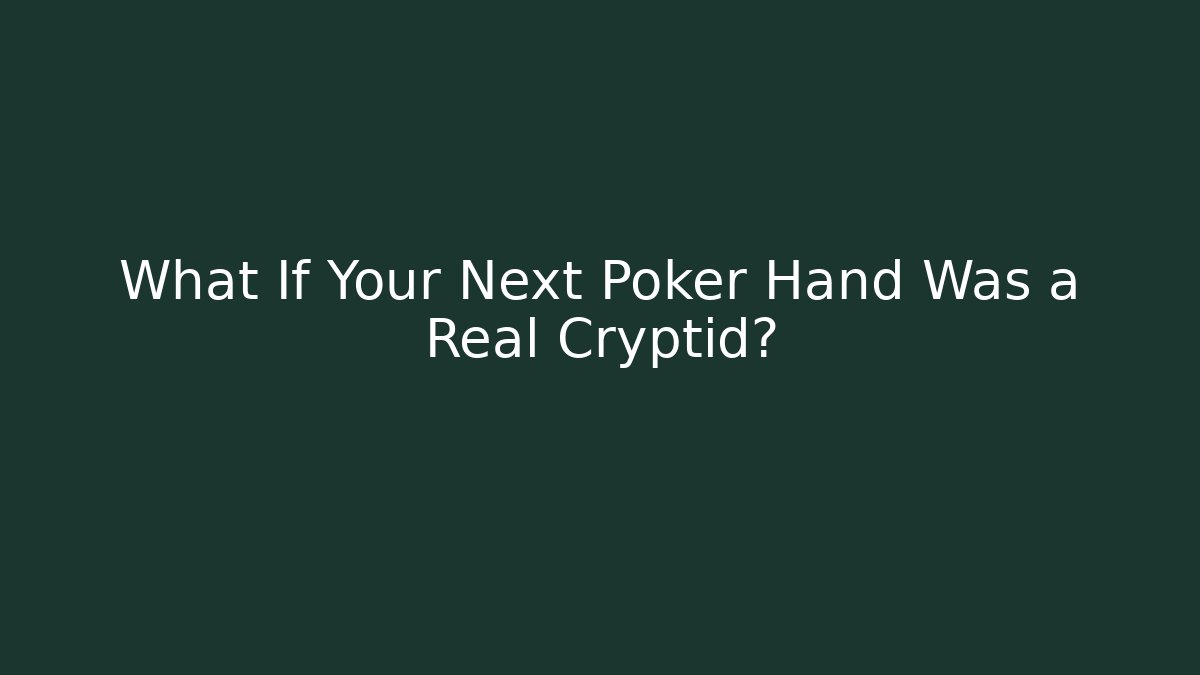 What If Your Next Poker Hand Was a Real Cryptid?