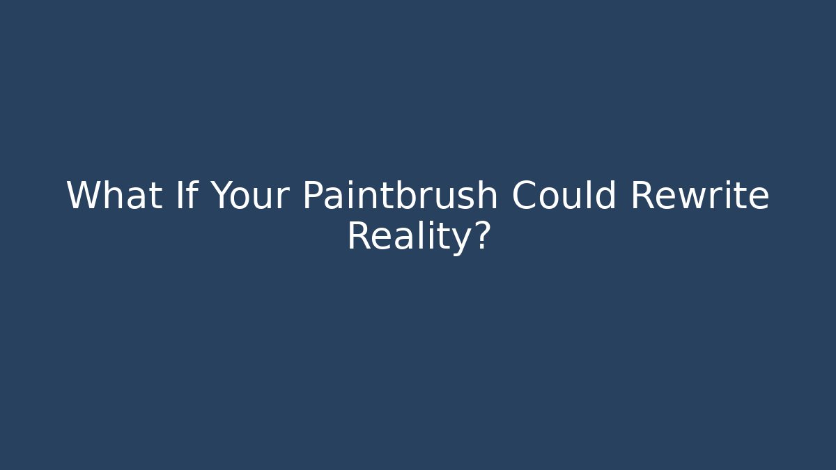 What If Your Paintbrush Could Rewrite Reality?
