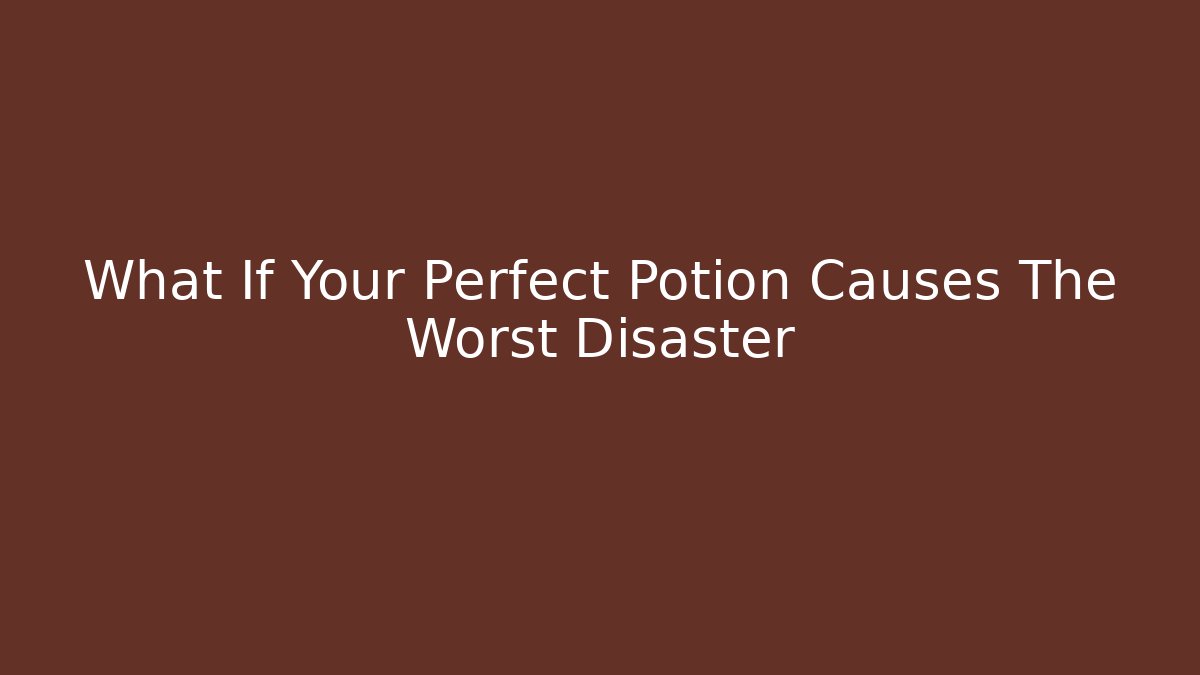 What If Your Perfect Potion Causes The Worst Disaster