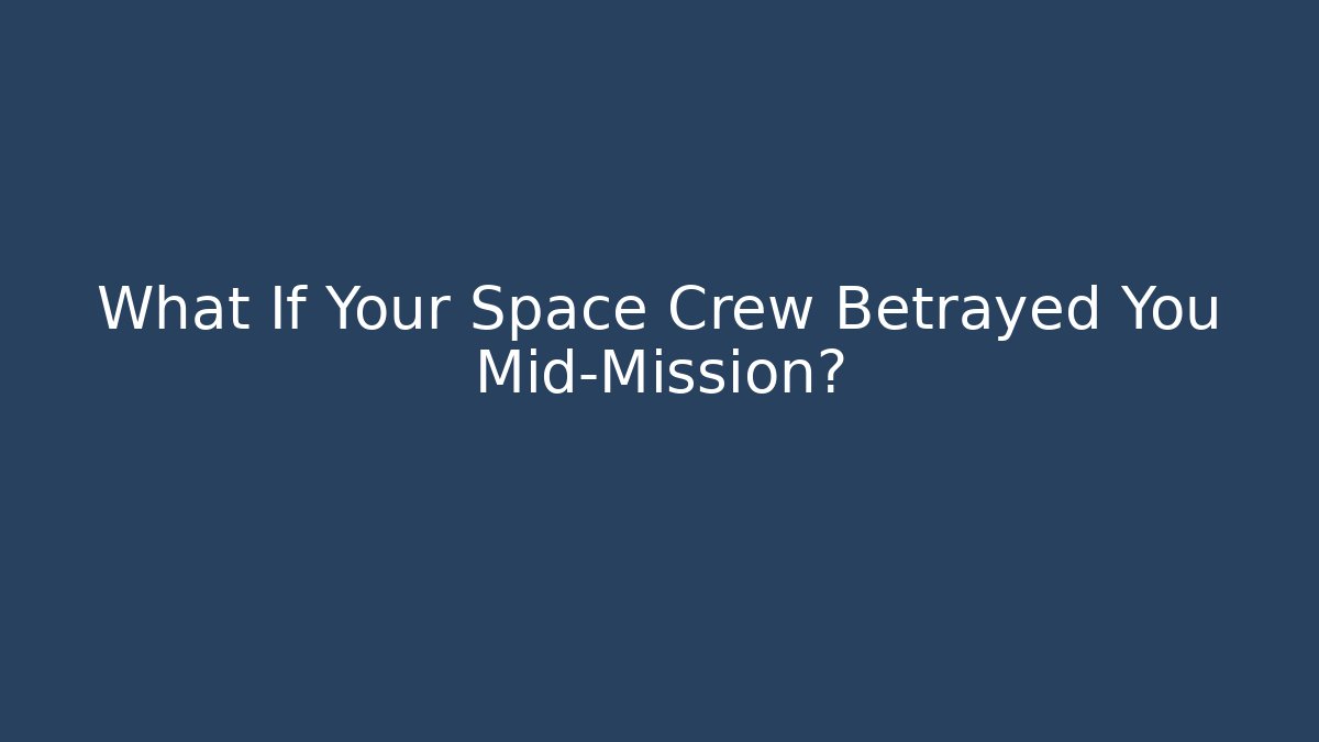 What If Your Space Crew Betrayed You Mid-Mission?
