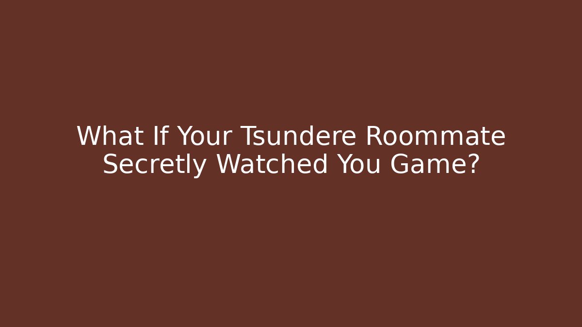 What If Your Tsundere Roommate Secretly Watched You Game?