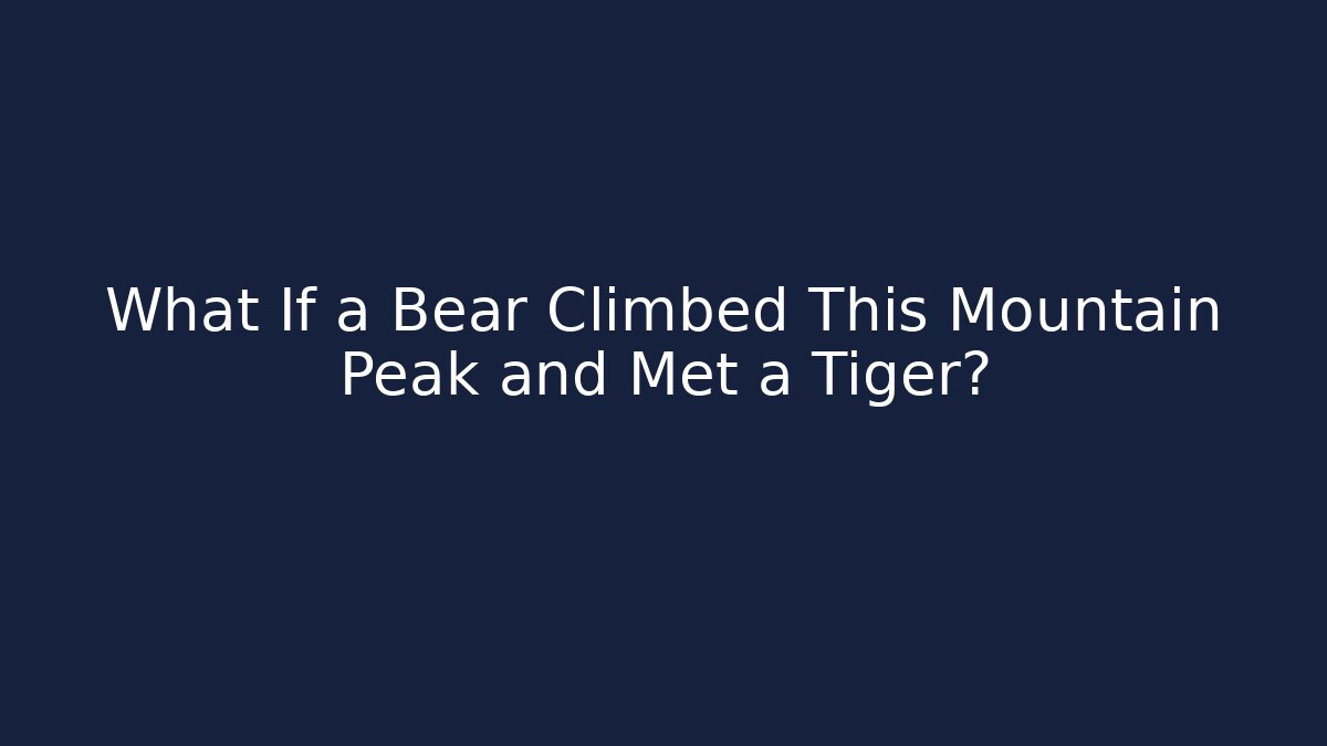 What If a Bear Climbed This Mountain Peak and Met a Tiger?