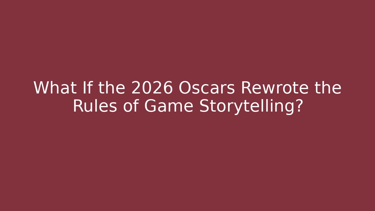 What If the 2026 Oscars Rewrote the Rules of Game Storytelling?