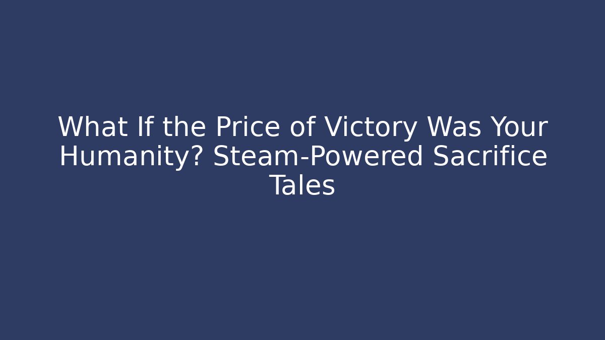 What If the Price of Victory Was Your Humanity? Steam-Powered Sacrifice Tales