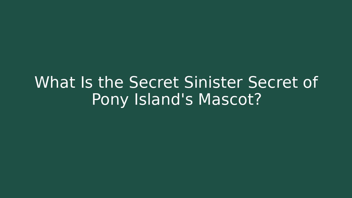 What Is the Secret Sinister Secret of Pony Island's Mascot?