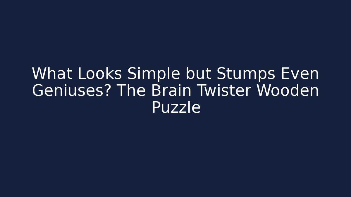 What Looks Simple but Stumps Even Geniuses? The Brain Twister Wooden Puzzle