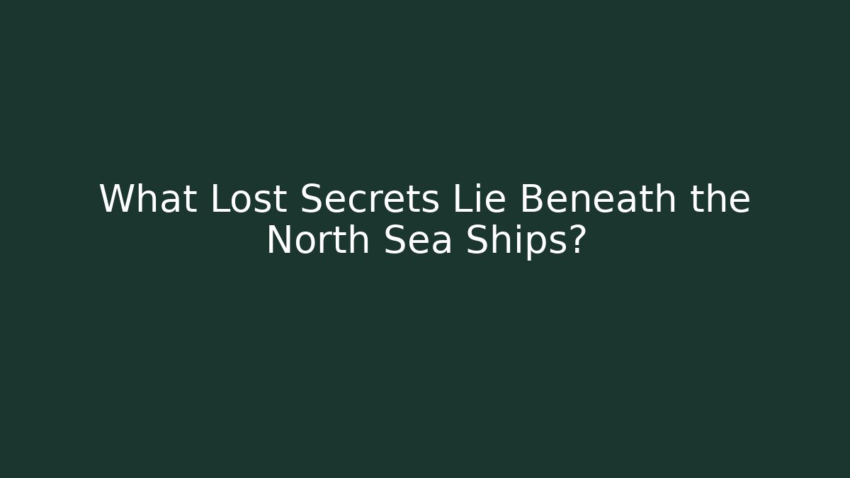 What Lost Secrets Lie Beneath the North Sea Ships? - Critter Realm