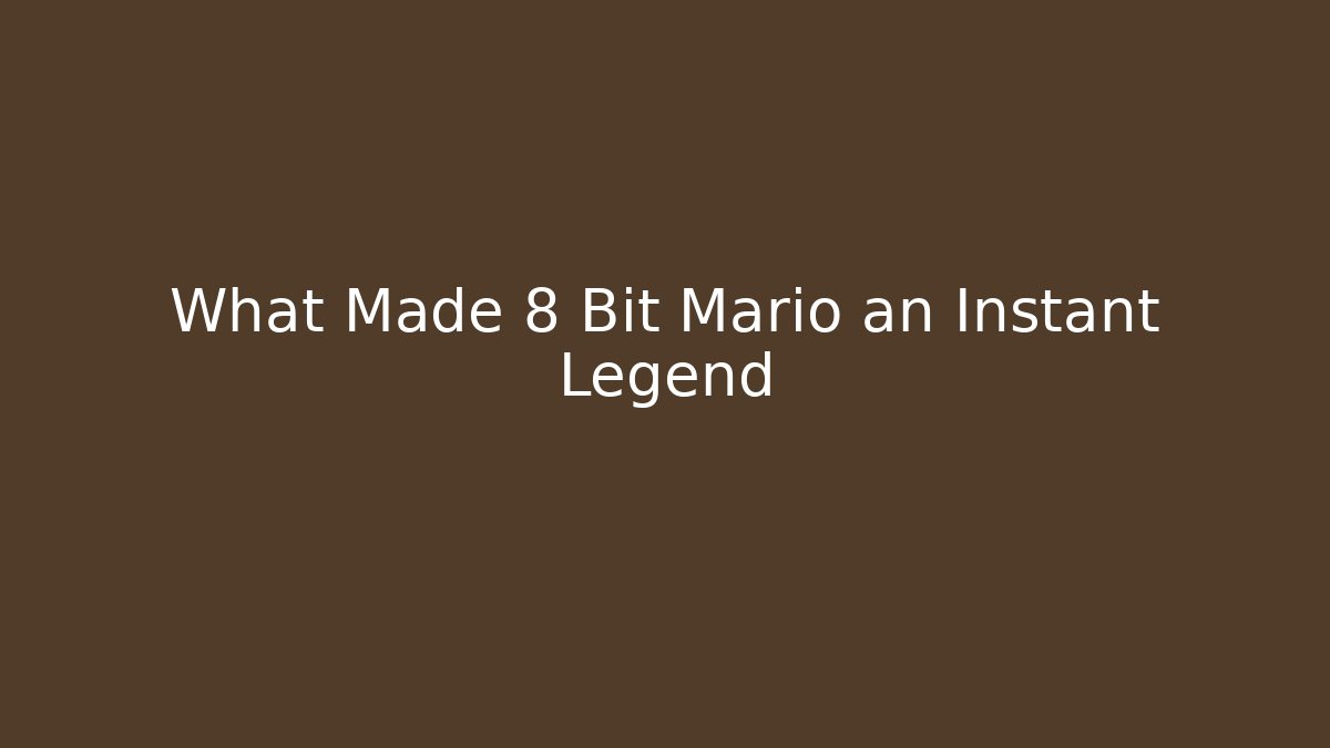 What Made 8 Bit Mario an Instant Legend - Critter Realm