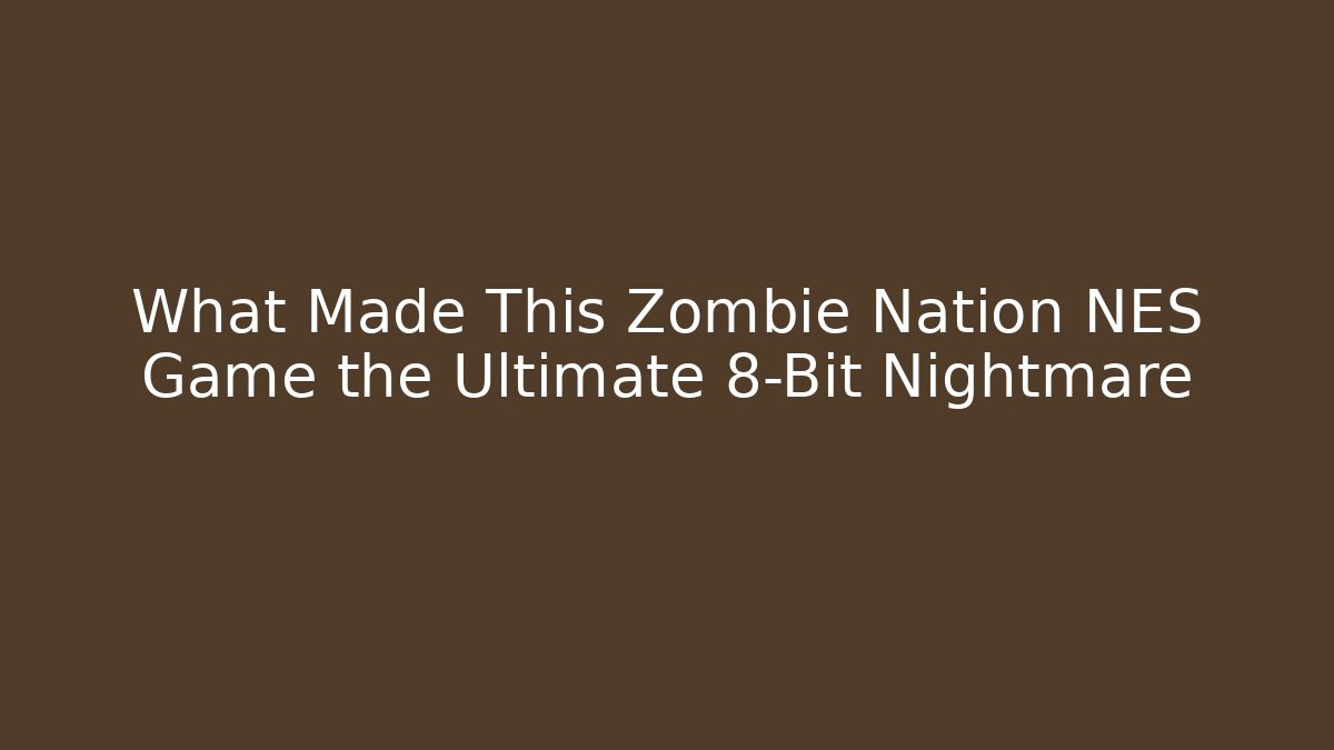 What Made This Zombie Nation NES Game the Ultimate 8-Bit Nightmare