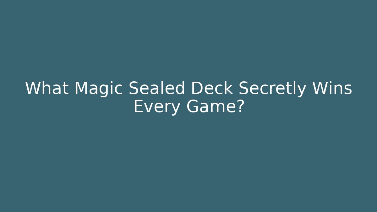 What Magic Sealed Deck Secretly Wins Every Game?