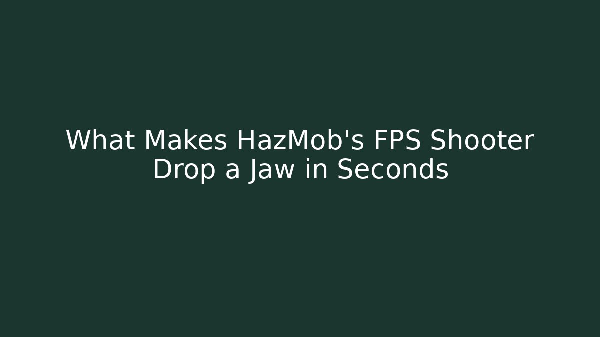 What Makes HazMob’s FPS Shooter Drop a Jaw in Seconds