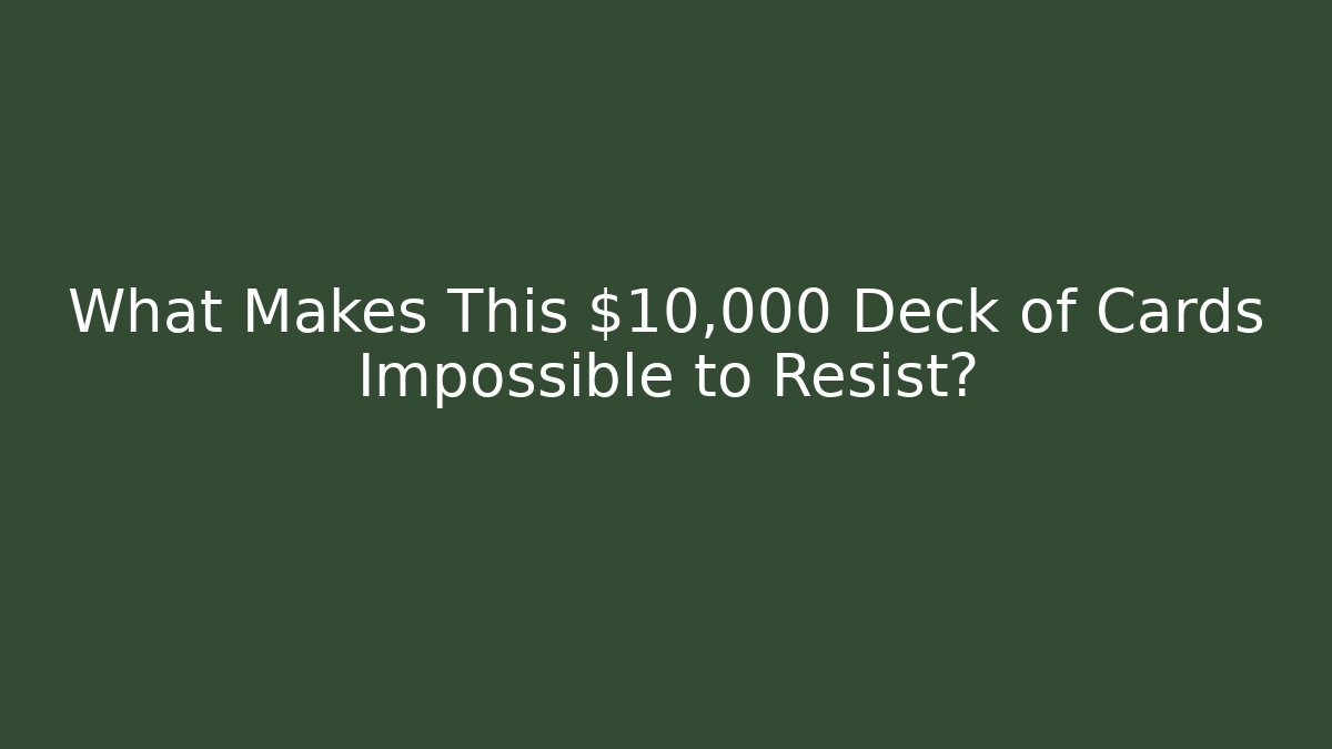 What Makes This $10,000 Deck of Cards Impossible to Resist?